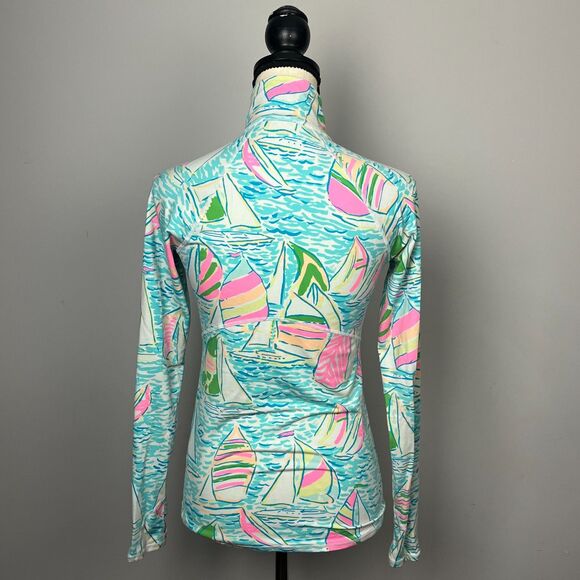 Lilly Pulitzer Luxletic Serena Jacket You Gotta Regatta Seaside Aqua Women's XS - Picture 3 of 7